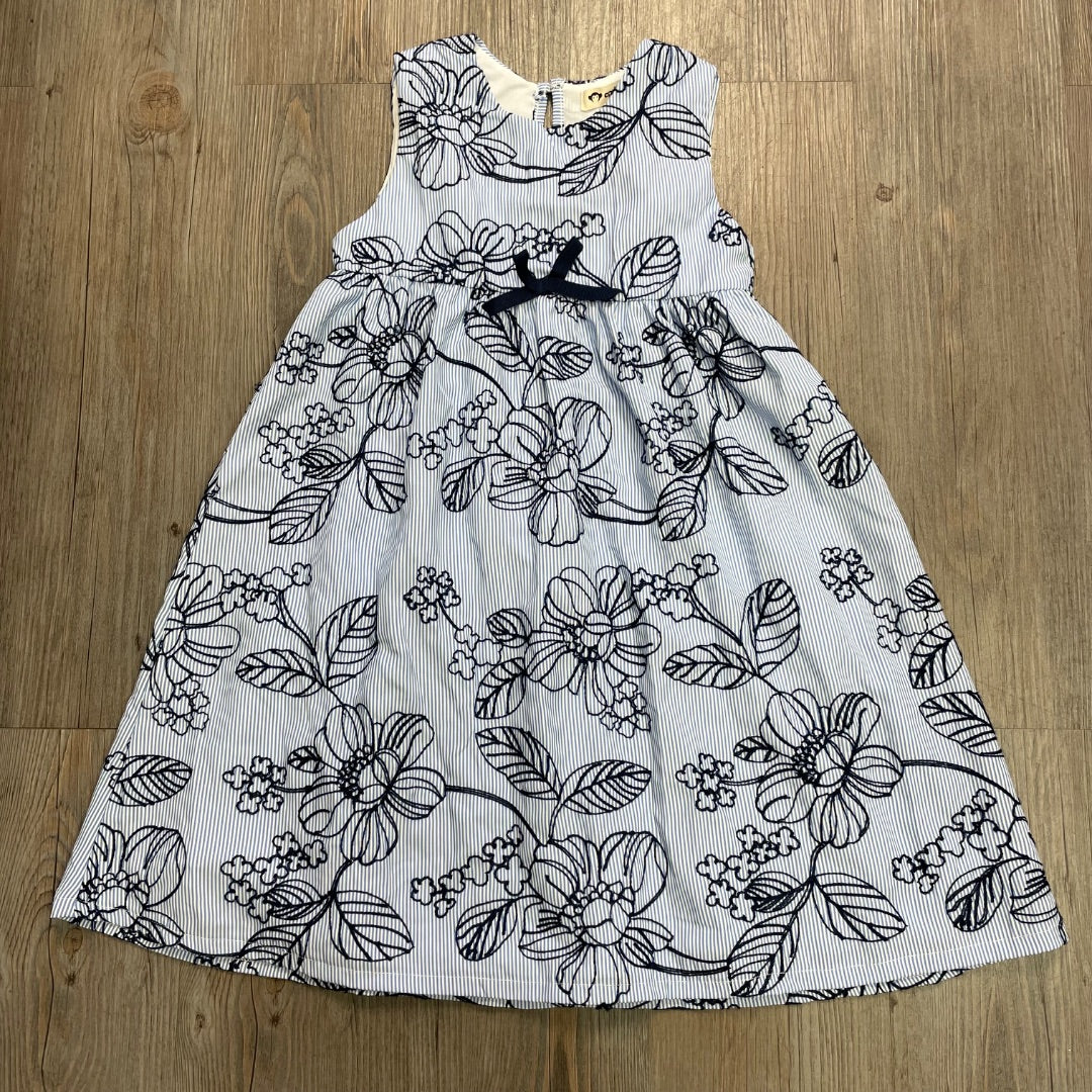 Blue Stripe Appaman Floral Dress, 6Y