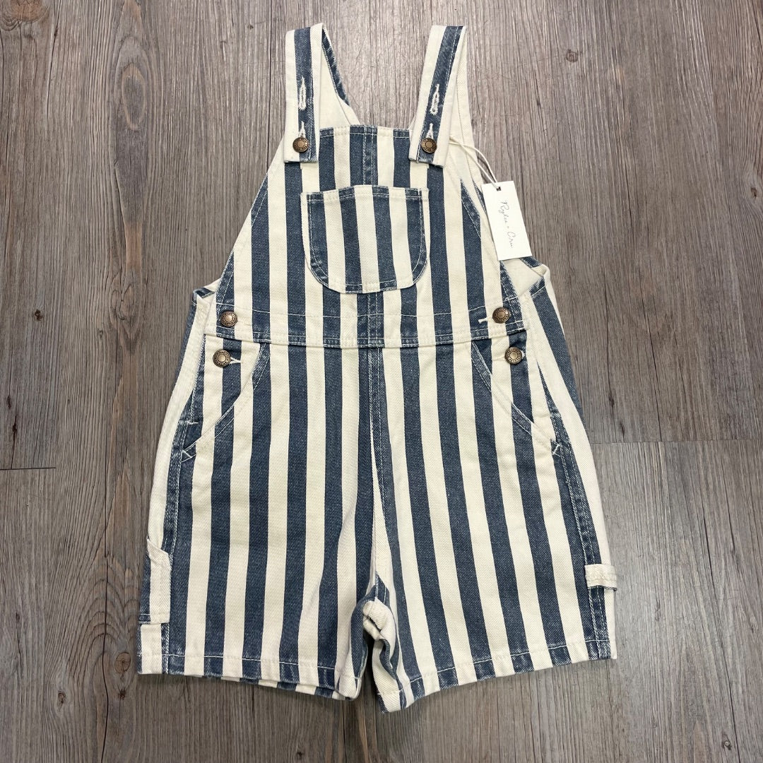Navy Stripe Rylee+ Cru Denim Shortall Overall, 4-5Y