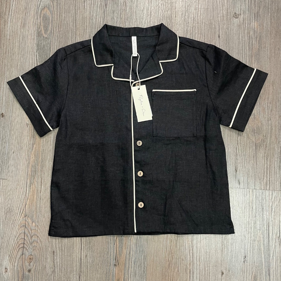 Black Rylee+ Cru Linen Shirt, 4-5Y