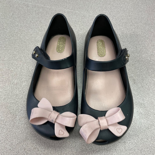 Black Pink Bow Mini Melissa Mary Jane Shoes, 10T