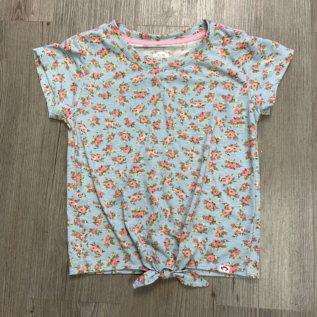 Blue Floral Appaman Allison Tie Front Tee, 6Y
