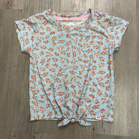 Blue Floral Appaman Allison Tie Front Tee, 6Y
