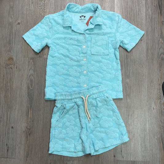 Blue Appaman Floral Terry Shirt Set, 6Y