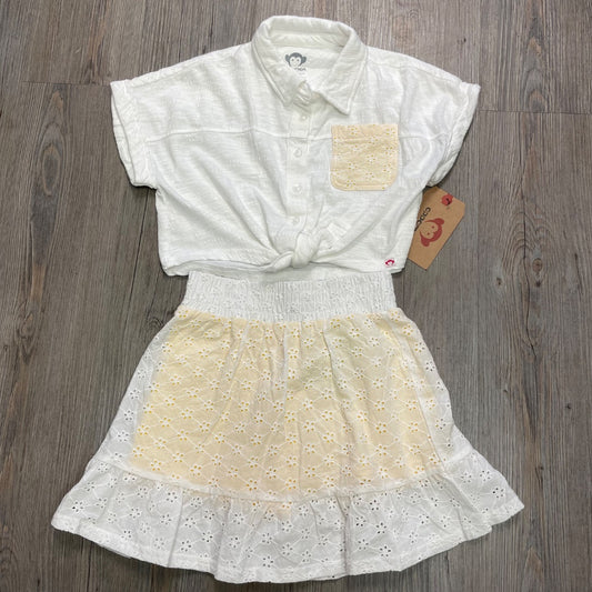 White Appaman Kelsey Knot Shirt + Skort Set, 6Y