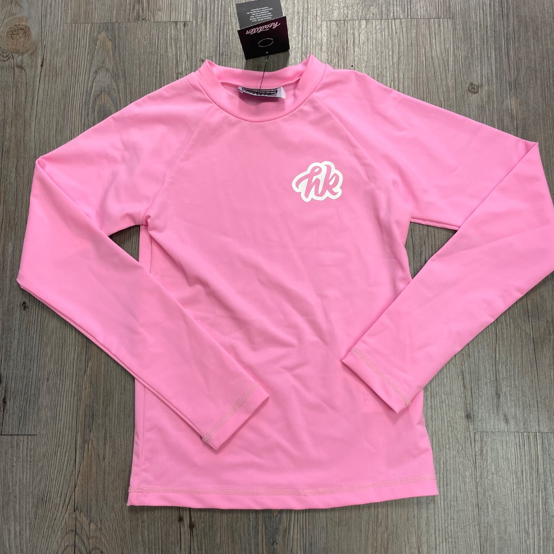 Flushed Pink Headster Coastline Rashguards, 4Y
