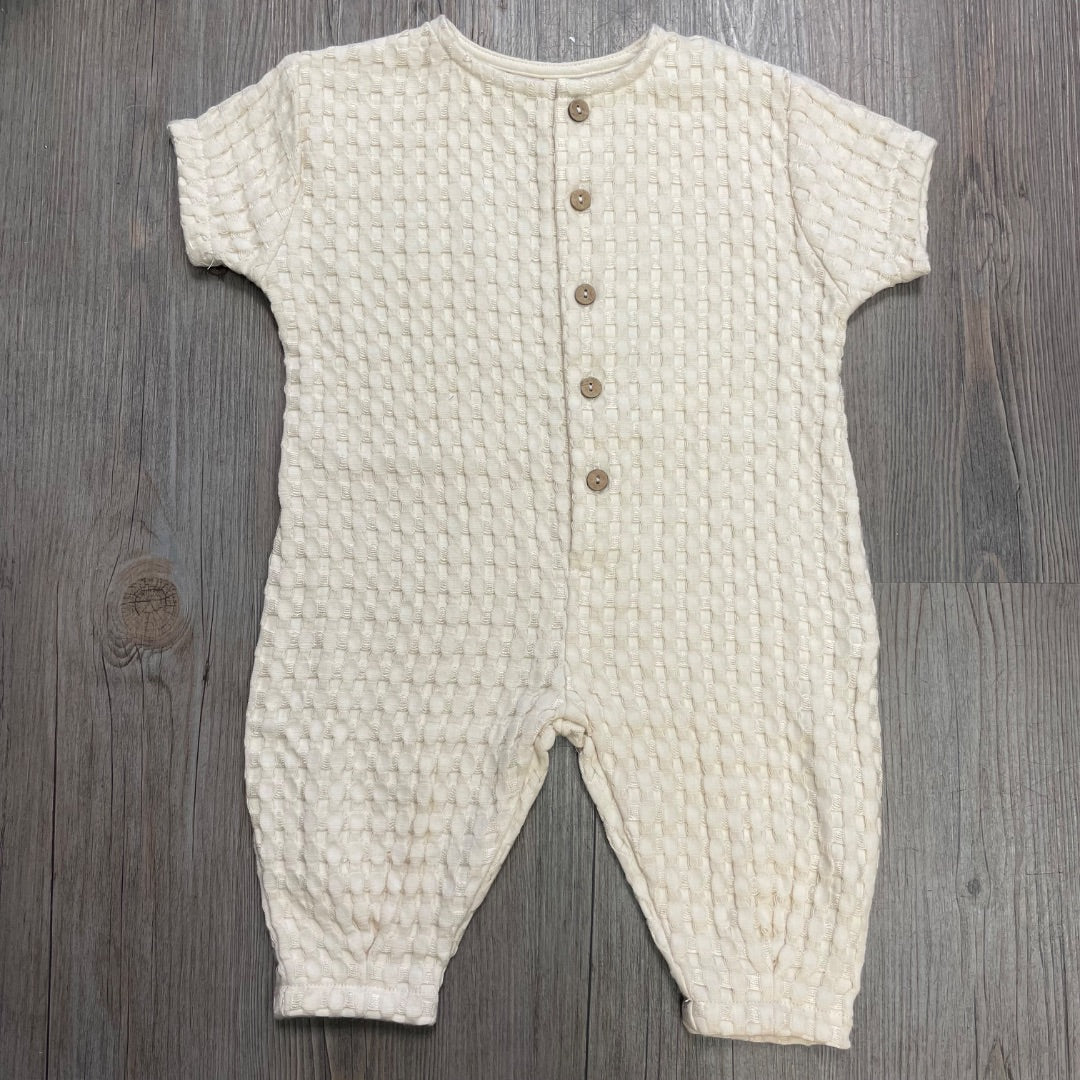 Natural Quincy Mae Relaxed Bubble Romper, 3-6M