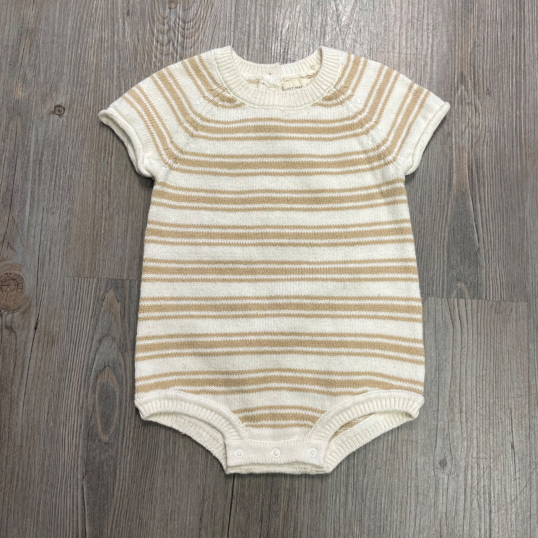 Butterscotch Stripe Quincy Mae Rowan Romper, 3-6M