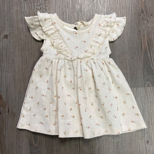 Petit Fleur Ivory Quincy Mae Sleeveless Ruffle V Dress, 3-6M