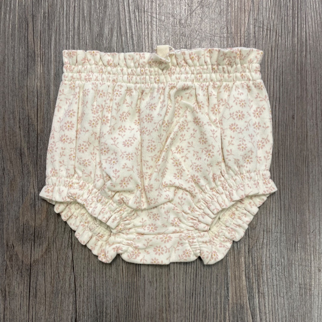 Ditsy Ivory Quincy Mae Gathered Bloomer, 3-6M