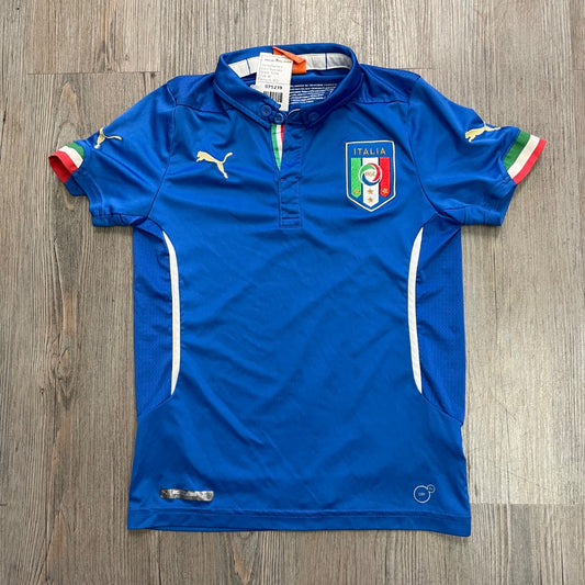 Blue Italy Puma Soccer Polo Shirt, 8Y