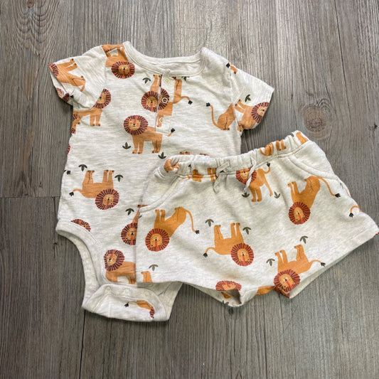 Lion Print Old Navy 2PC Clothing Set, 18-24M