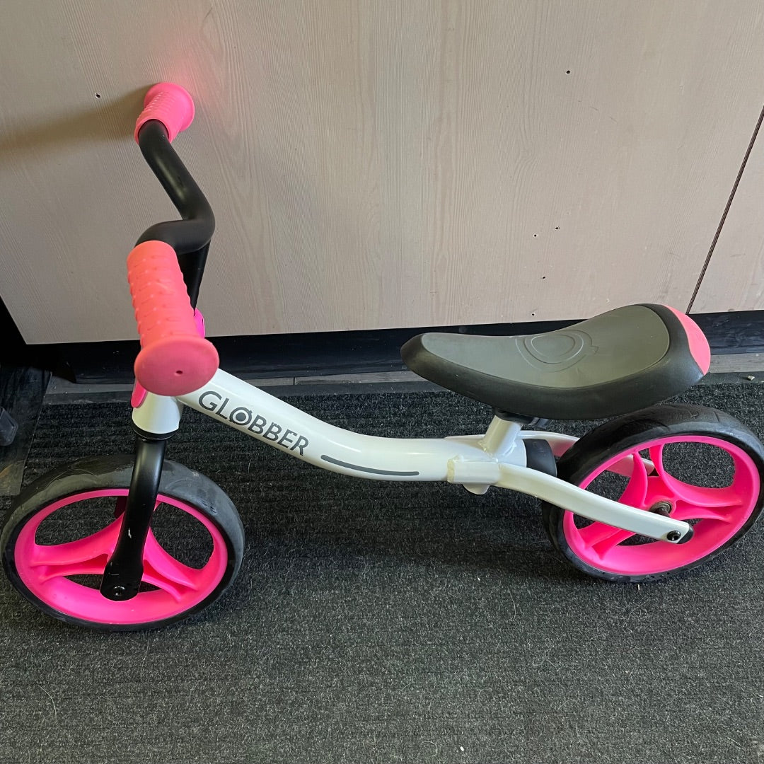 Pink/White Globber Balance Bike, 10 inch - 2-5Y