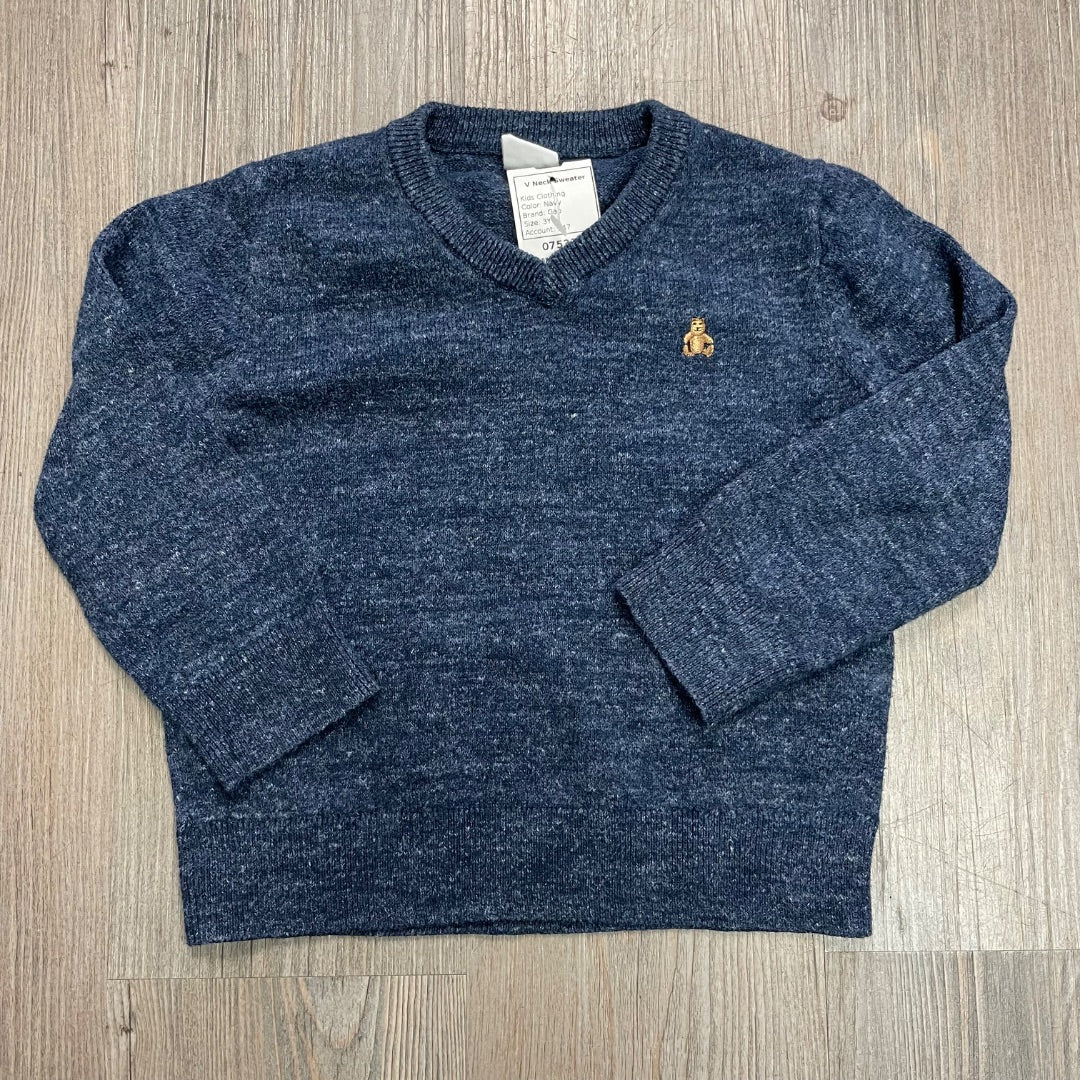 Navy Gap V Neck Sweater, 3Y