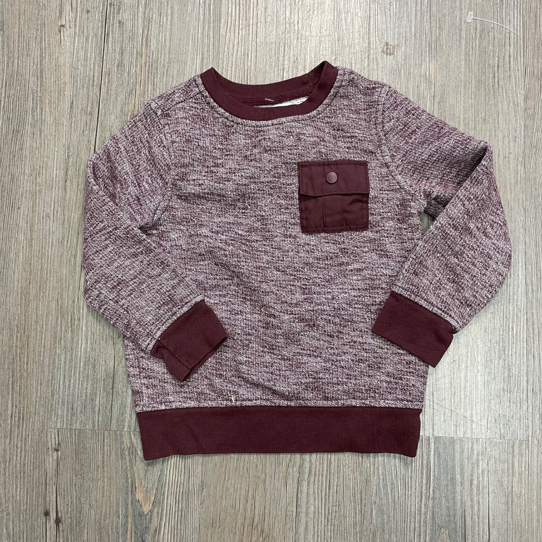 Burgundy Old Navy Sweatshirt With Pocket, 3Y