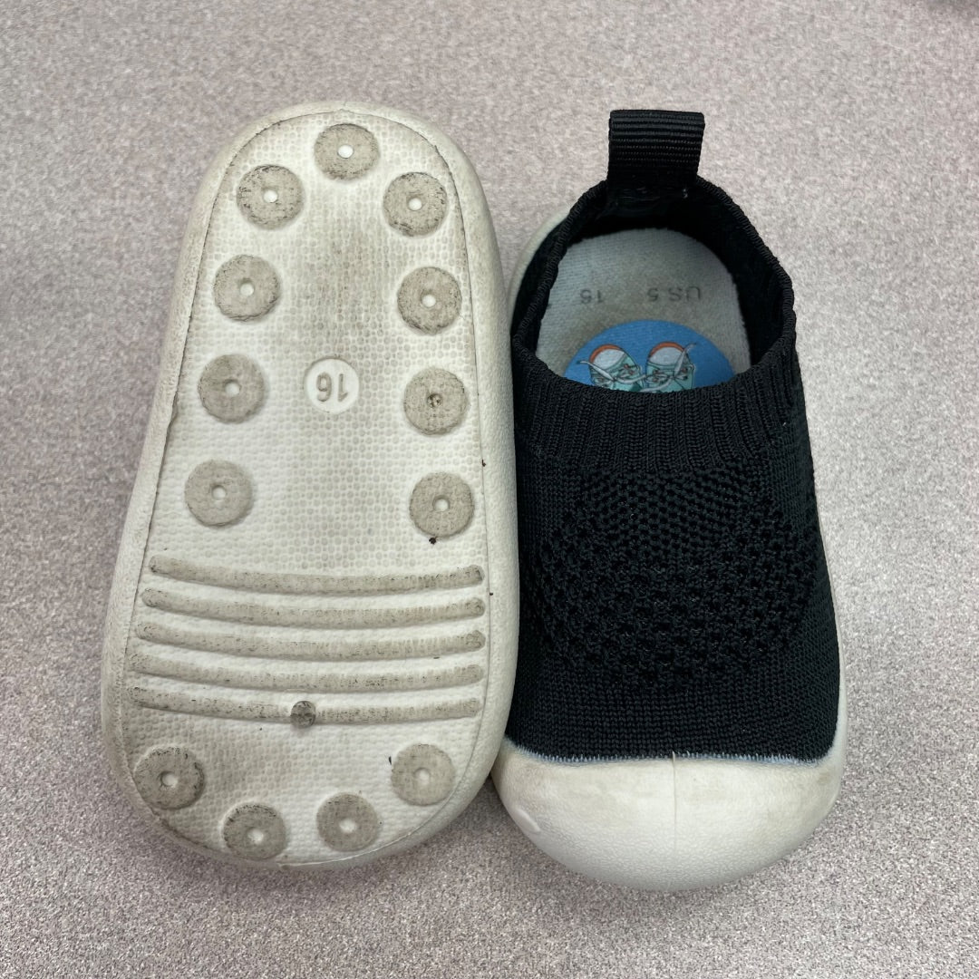 Black Baby Kids Knit Shoes, 5T