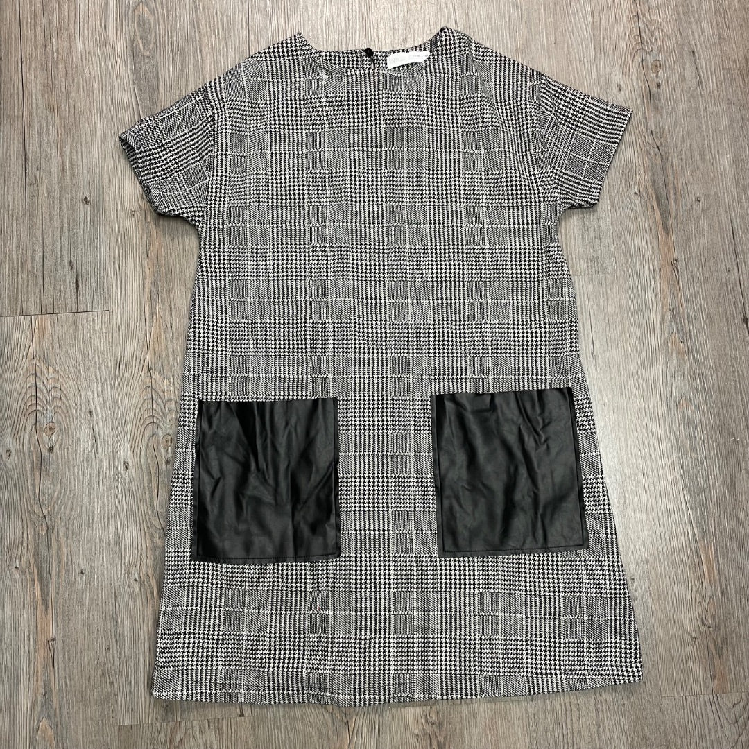 Plaid Black Grey Zara SSL Dress, 13-14Y