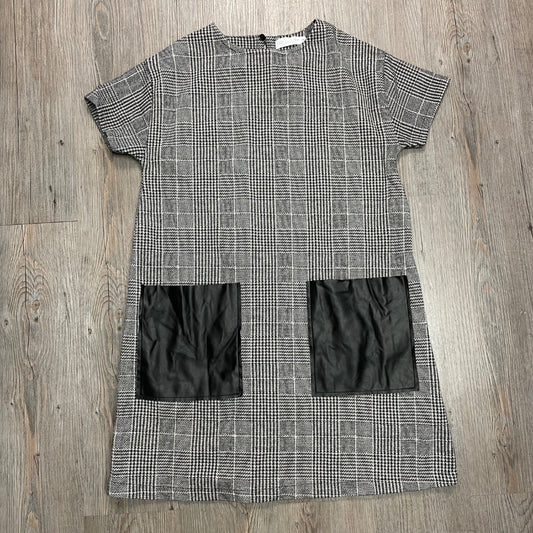 Plaid Black Grey Zara SSL Dress, 13-14Y