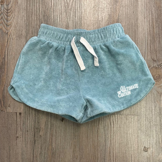 Seafoam Zara Terry Shorts, 7Y