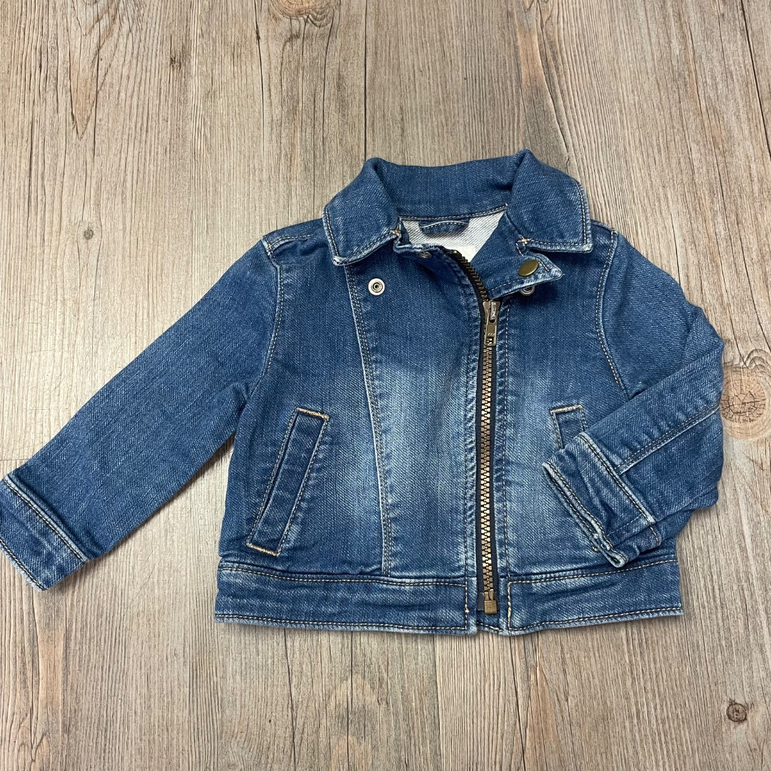 Blue Old Navy Zip Jean Jacket, 12-18M