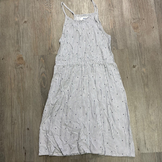 Grey White Old Navy Stripe Dress, 8Y