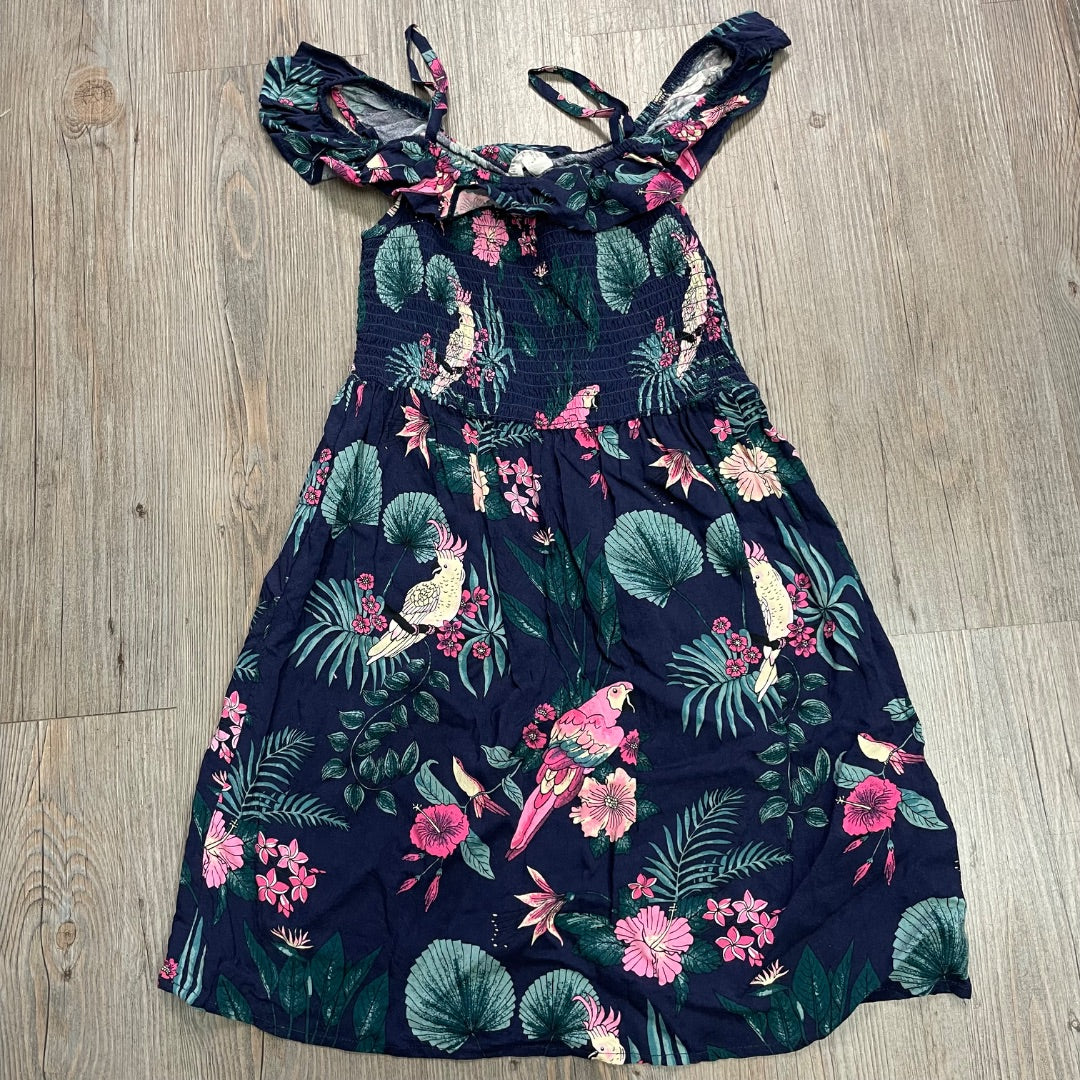 Navy Pink H&M Floral Dress, 8Y
