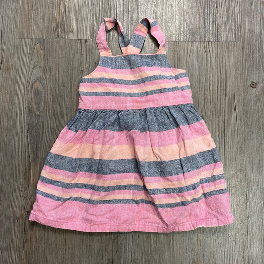 Pink Carters Stripe Dress, 9M