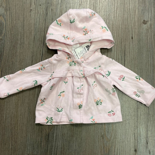 Floral Carters Snap  Down Hoodie, Newborn