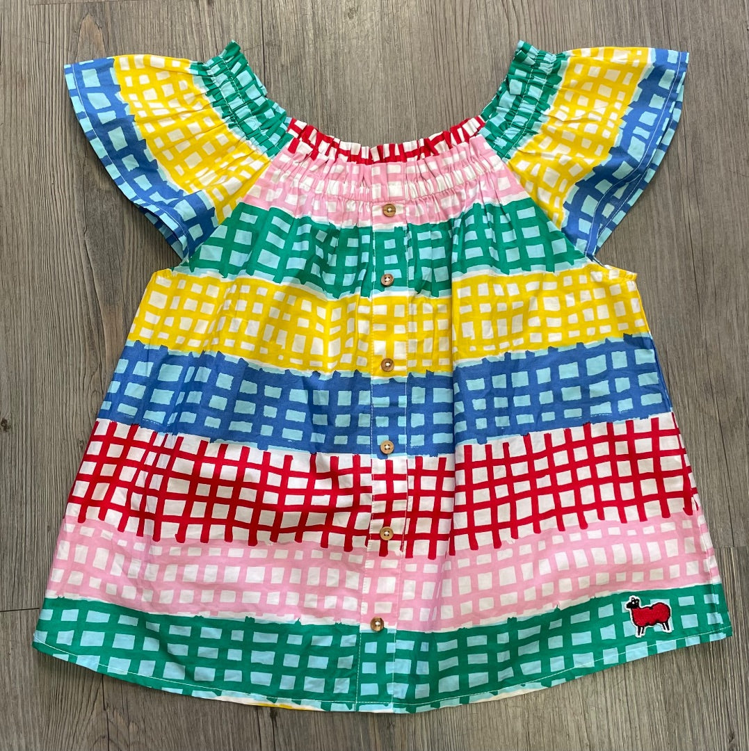 United Colors Of benetton Multi Color ruffle sleeve, 10-11Y