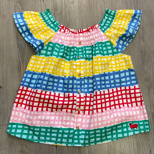 United Colors Of benetton Multi Color ruffle sleeve, 10-11Y