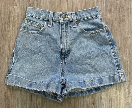 Blue American Apparel Denim High Waist Shorts, 24 Inch Waist