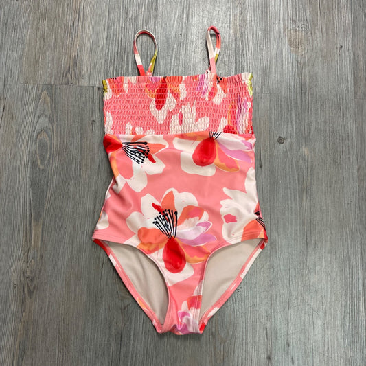 Floral Tea Bathing Suit, 8Y