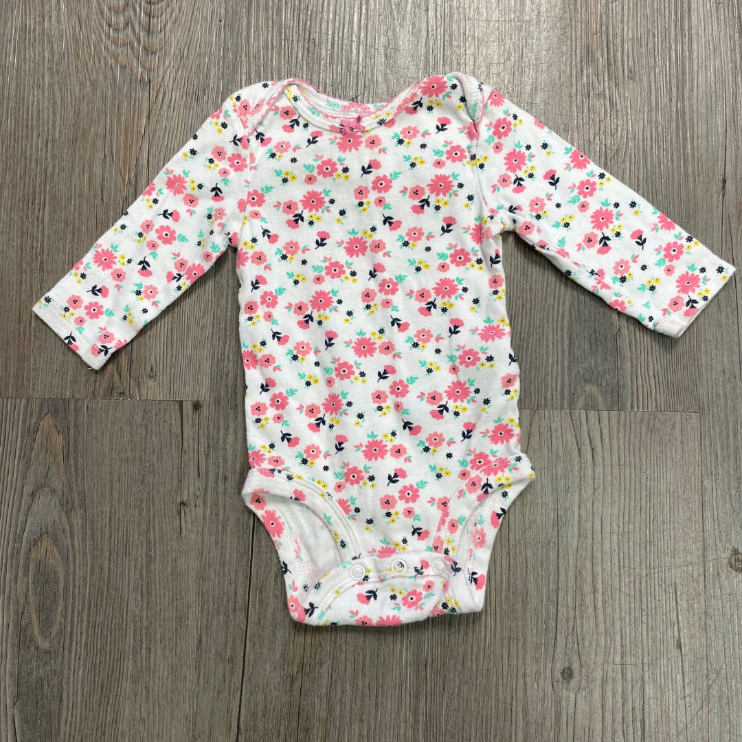 Floral Carters LS Onesie, 0-3M