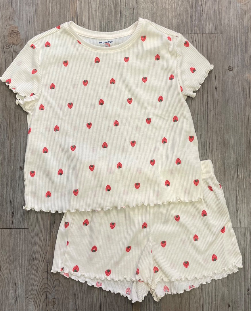 Ivory Old Navy Pajama Set Strawberry, 10-12Y