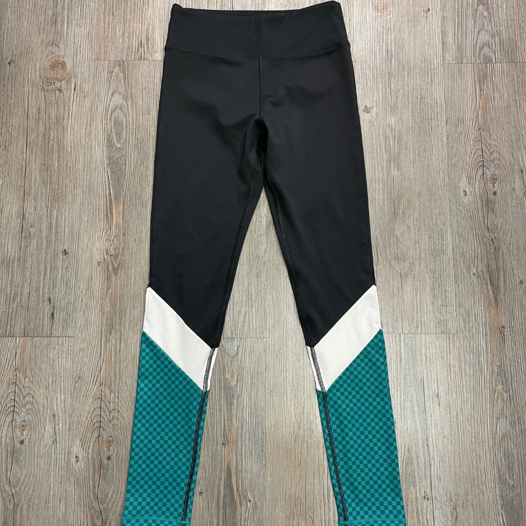 Black Green Check H&M Active Legging, 10-12Y