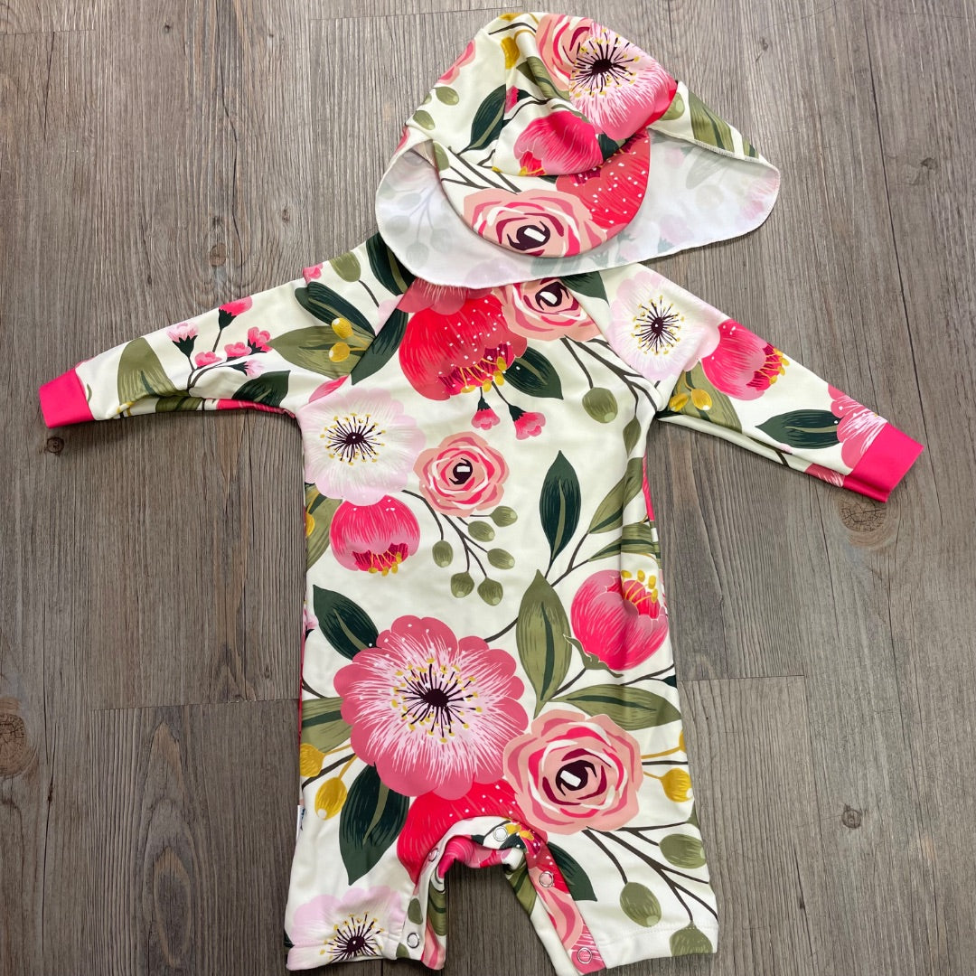Floral Up And Fast 2PC LS Bathing Suits, 9-12M