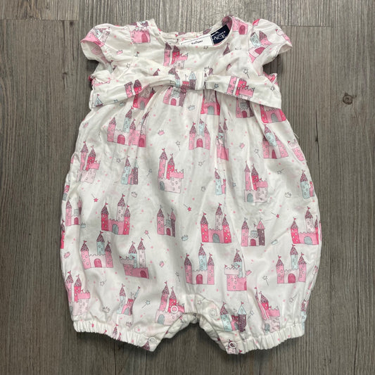 Pink Castle Print Childrens Place Romper, 0-3M