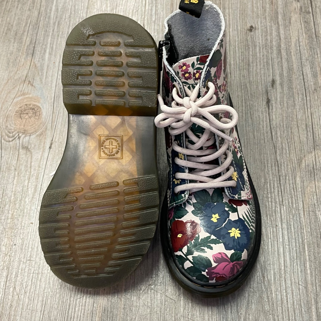Floral Dr Martens Hightop Side Zip Boots, 13Y