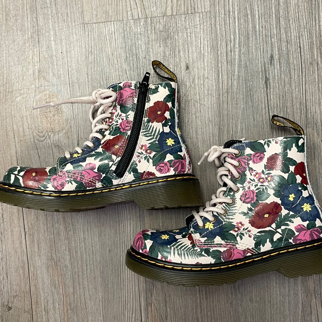 Floral Dr Martens Hightop Side Zip Boots, 13Y