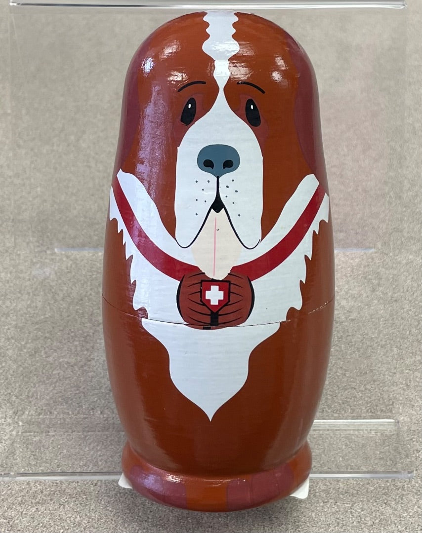 Brown Wooden Russian Nesting Dogs