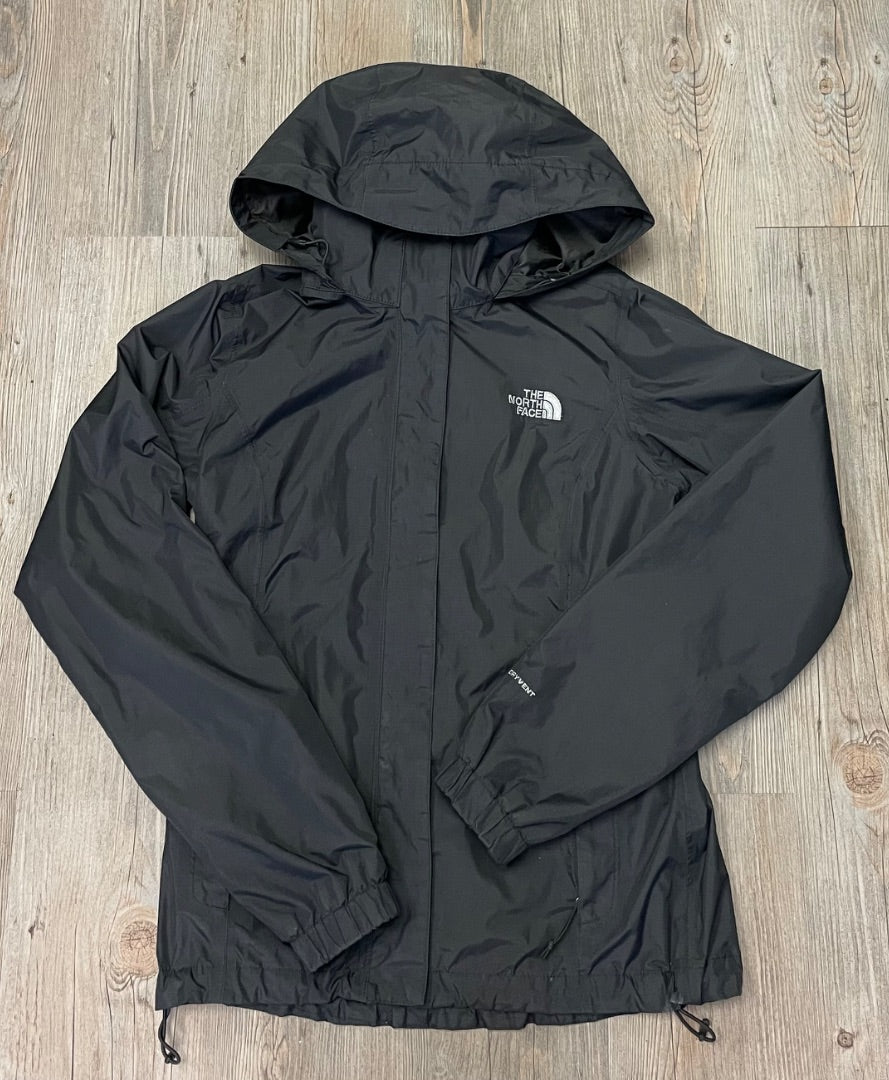 Black North Face Rain Jacket Mesh Lined, XS Women