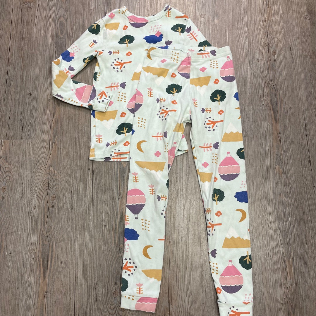 Multi Colour Tea 2pc Long Sleeve PJ Set, 8Y
