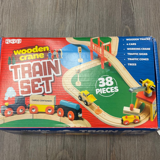 Wooden Crane Train Set, 3Y+