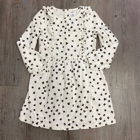 Leopard Carters LS  Coduroy Dress, 6Y