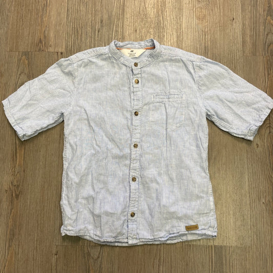 Blue H&M SSL Linen Blend Shirt, 7-8Y