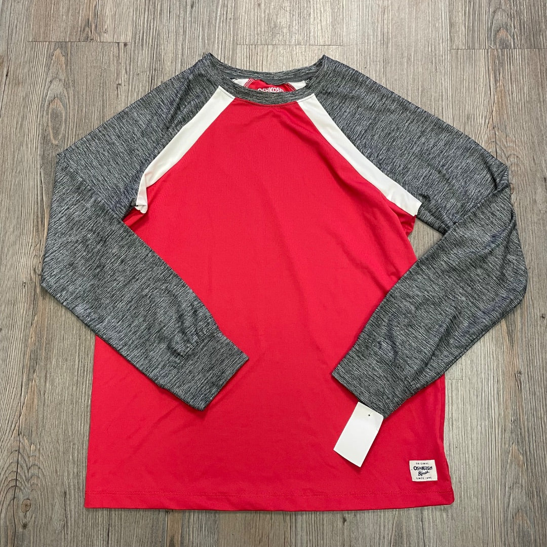 Red  Grey Oshkosh NEW LS Top, 12Y