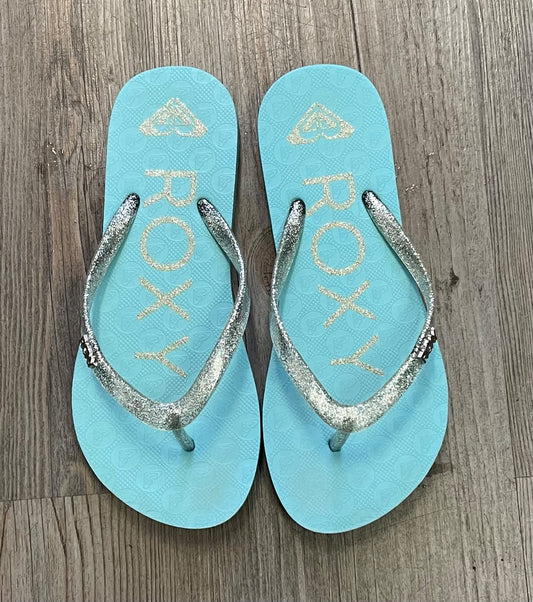 Sea Foam Roxy Flip Flops, 2Y
