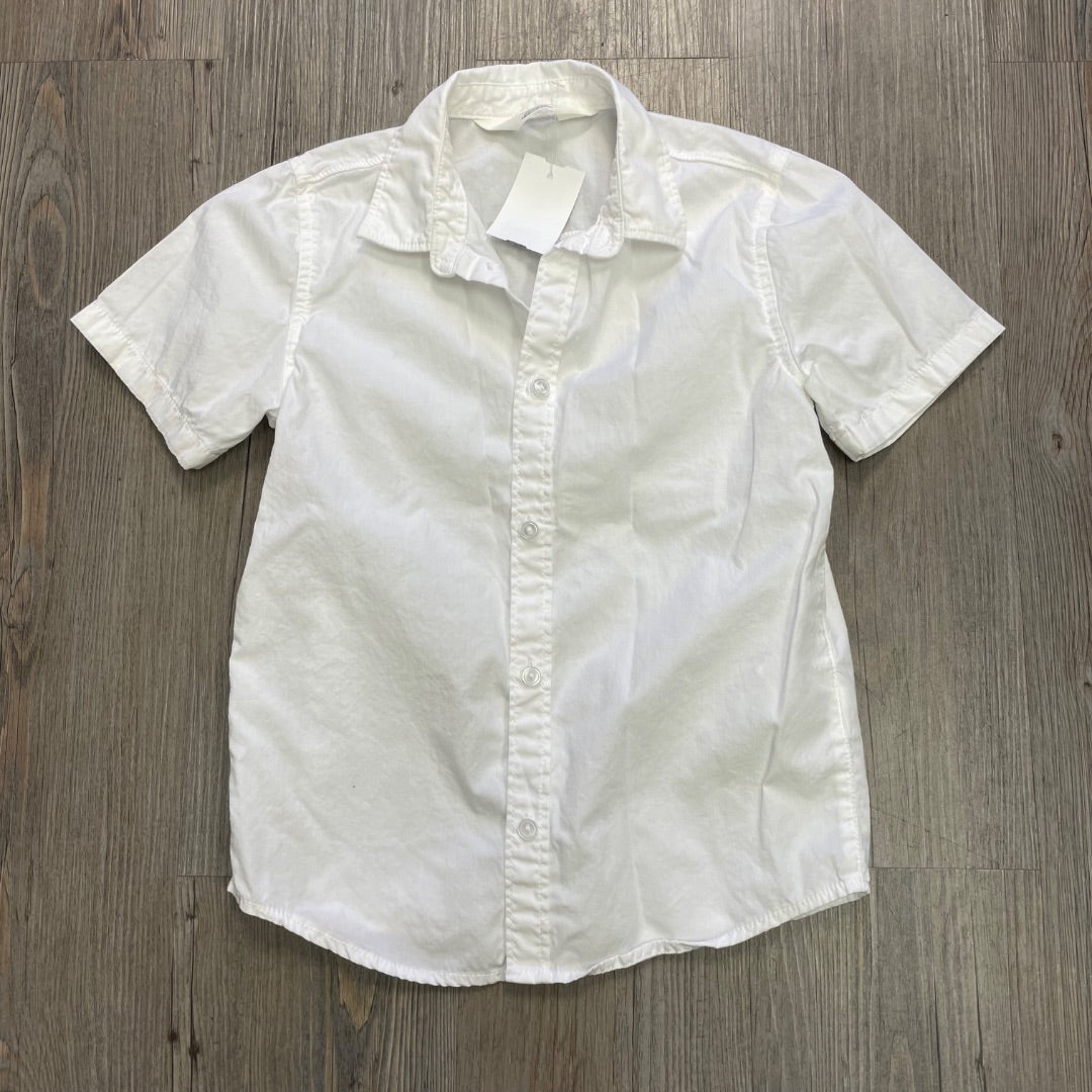 White H&M SSL Button Down Shirt, 5-6Y