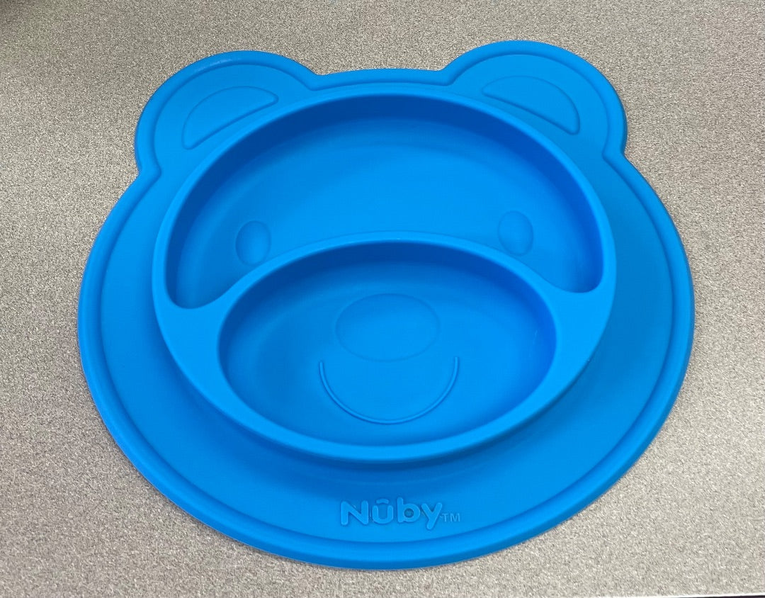 Blue Nuby Silicon Kids Plate, Pre-owned