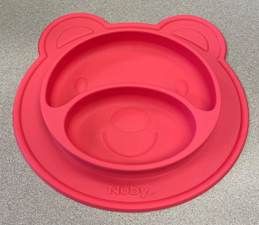 Red Nuby Silicon Kids Plate, Pre-owned