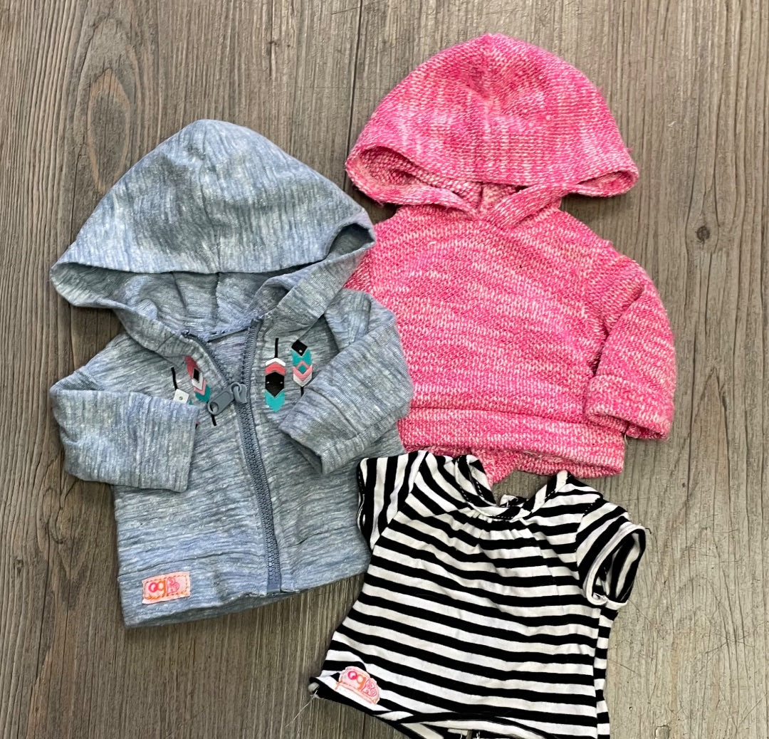 Multi Colour Our Generation Hoodies/Tees, 18 inch Doll